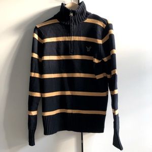 Striped zip up Cotton 90s sweater